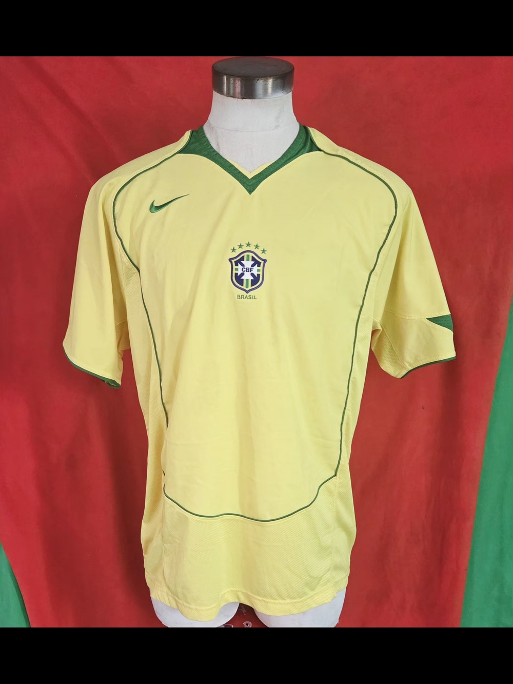Vintage Nike Brazil National Team Soccer Home Jersery 2004-2006 Men Size XL